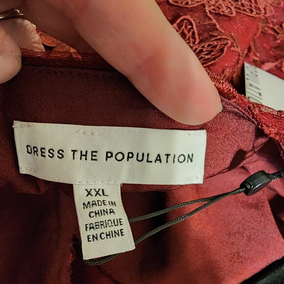 Dress the Population Tahani Dress NWT Burgundy XXL - Picture 8 of 13